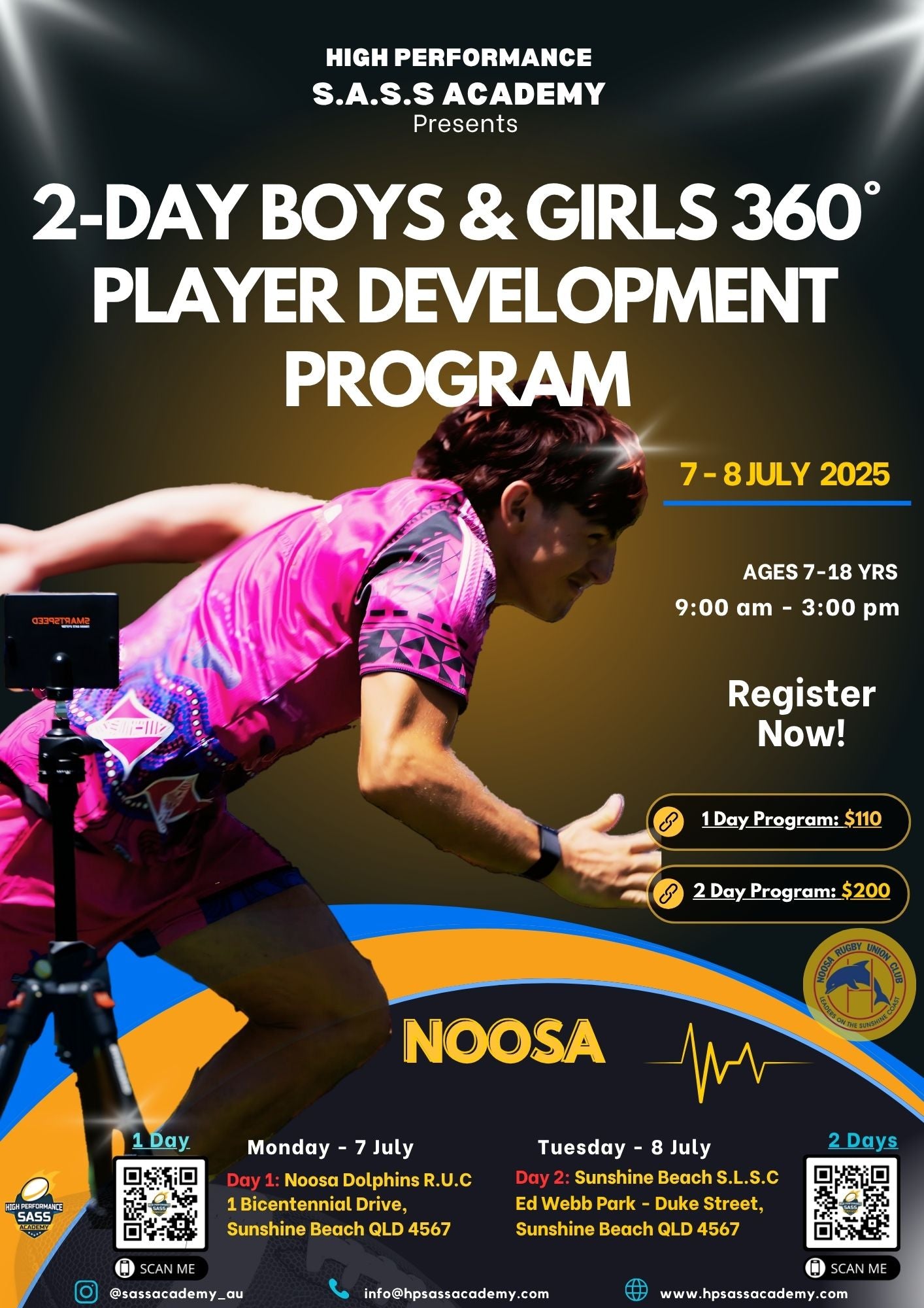 2-DAY 360 DEGREE PLAYER DEVELOPMENT PROGRAM - NOOSA (NOOSA DOLPHINS RUGBY UNION CLUB - 7-8 JULY)