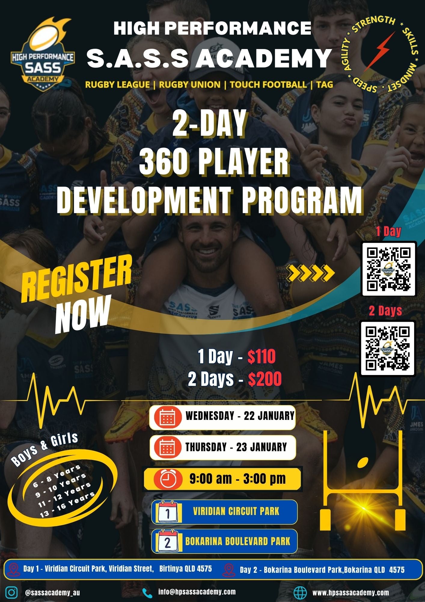 2-DAY 360 PLAYER DEVELOPMENT PROGRAM - SUNSHINE COAST (VIRIDIAN CIRCUIT PARK - 22-23 JANUARY)