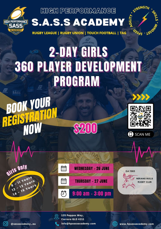 2-DAY GIRLS 360 PLAYER DEVELOPMENT PROGRAM - GOLD COAST (NERANG BULLS RUGBY UNION CLUB - 16-17 DECEMBER)