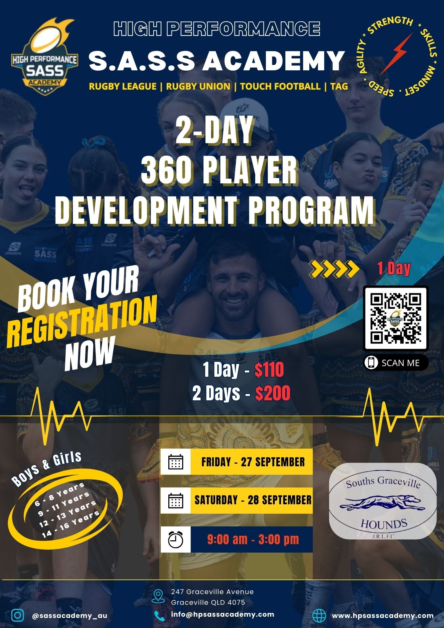 2-DAY 360-DEGREE ATHLETE DEVELOPMENT PROGRAM - INNER WEST BRISBANE (SOUTH'S GRACEVILLE HOUNDS J.R.L.F.C)