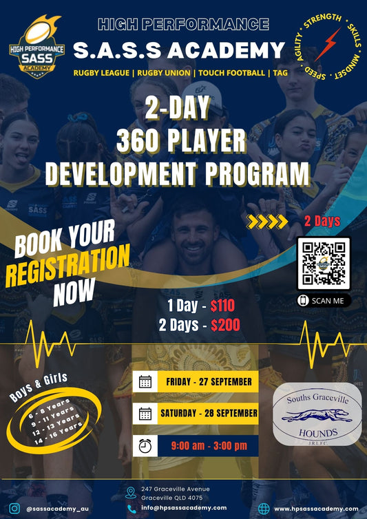 2-DAY 360 PLAYER DEVELOPMENT PROGRAM - SOUTH'S GRACEVILLE HOUNDS J.R.L.F.C (27 - 28 SEPTEMBER)