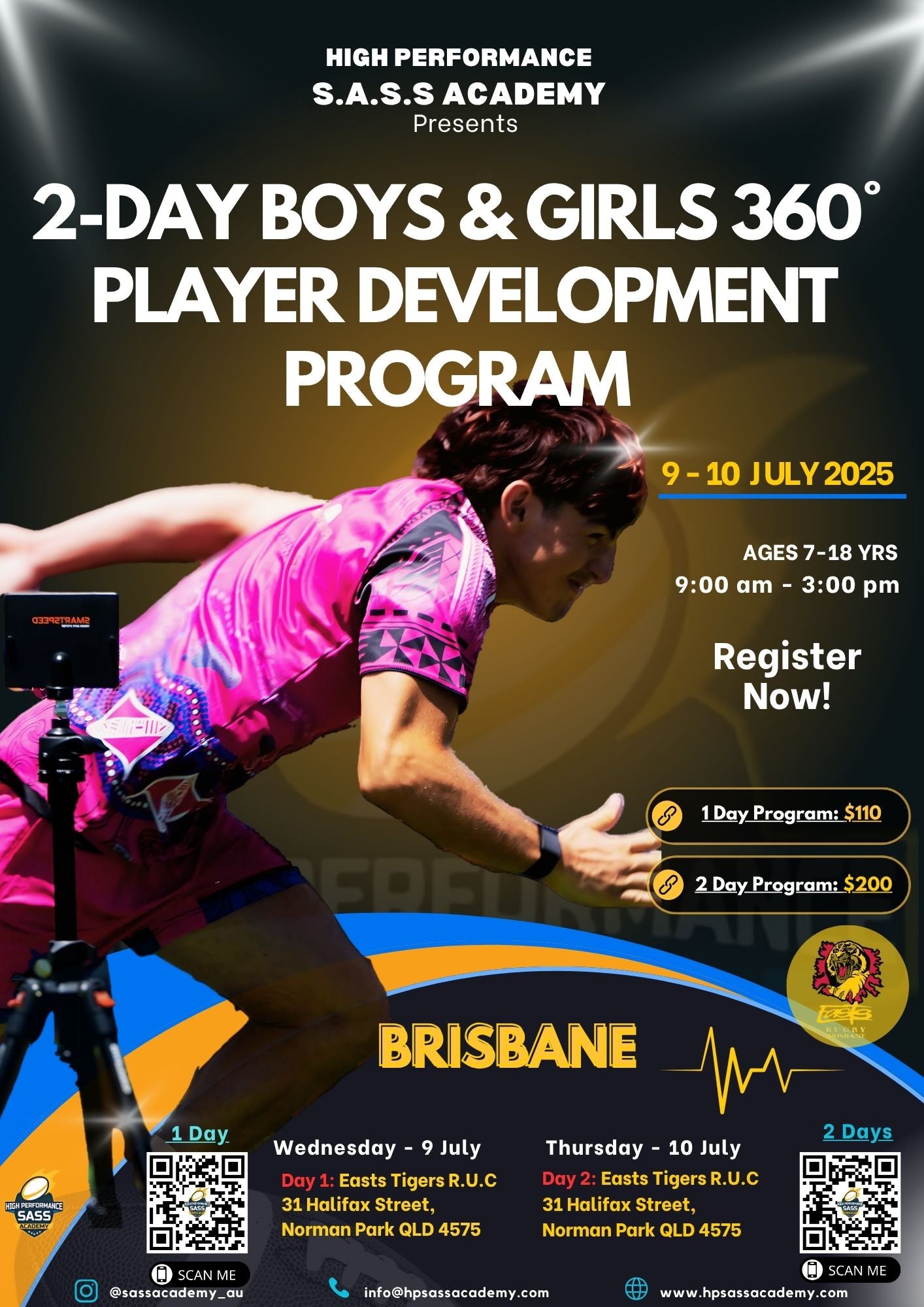 2-DAY 360 DEGREE PLAYER DEVELOPMENT PROGRAM - EASTS TIGERS R.U.C (9-10 JULY)