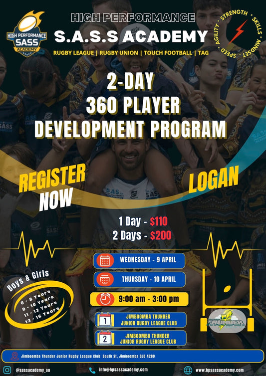 2-DAY 360 PLAYER DEVELOPMENT PROGRAM - LOGAN (JIMBOOMBA THUNDER R.L.F.C - 9-10 APRIL)